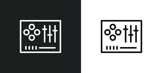 music controller icon isolated in white and black colors. music controller outline vector icon from multimedia collection for web, mobile apps and ui.