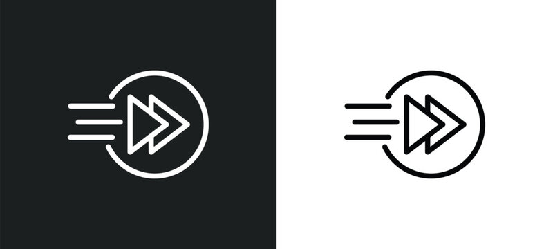 fast icon isolated in white and black colors. fast outline vector icon from multimedia collection for web, mobile apps and ui.