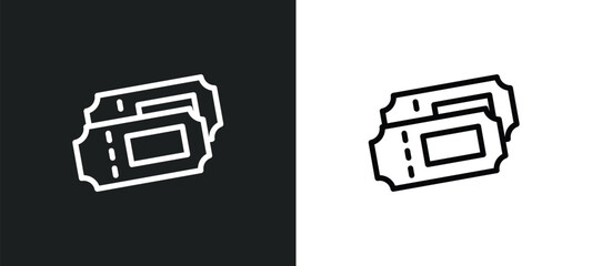 museum ticket icon isolated in white and black colors. museum ticket outline vector icon from museum collection for web, mobile apps and ui.
