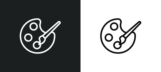 palette icon isolated in white and black colors. palette outline vector icon from museum collection for web, mobile apps and ui.