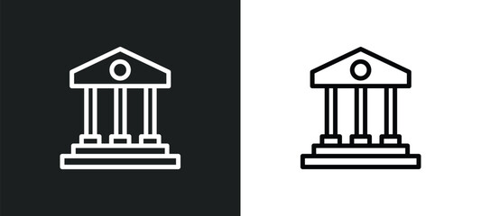 Naklejka premium antic architecture icon isolated in white and black colors. antic architecture outline vector icon from museum collection for web, mobile apps and ui.