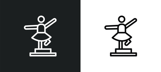 ballet icon isolated in white and black colors. ballet outline vector icon from museum collection for web, mobile apps and ui.