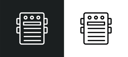 guitar pedal icon isolated in white and black colors. guitar pedal outline vector icon from music collection for web, mobile apps and ui.