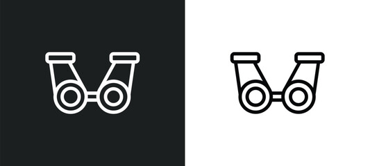 binocular icon isolated in white and black colors. binocular outline vector icon from nautical collection for web, mobile apps and ui.