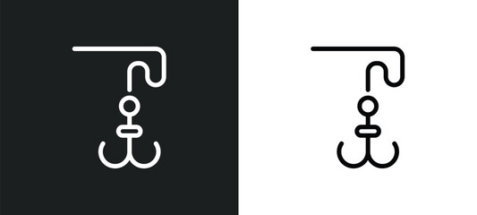 double bait icon isolated in white and black colors. double bait outline vector icon from nautical collection for web, mobile apps and ui.