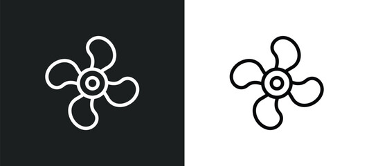 propeller icon isolated in white and black colors. propeller outline vector icon from nautical collection for web, mobile apps and ui.