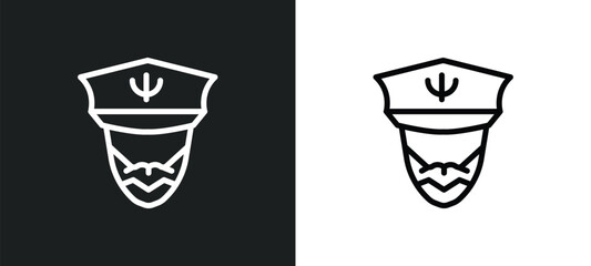 ship admiral icon isolated in white and black colors. ship admiral outline vector icon from nautical collection for web, mobile apps and ui.
