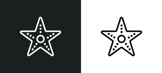 Obraz premium starfish with dots icon isolated in white and black colors. starfish with dots outline vector icon from nautical collection for web, mobile apps and ui.