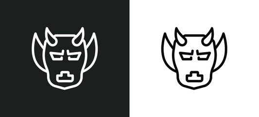 japanese demon icon isolated in white and black colors. japanese demon outline vector icon from other collection for web, mobile apps and ui.