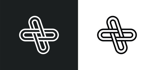 interlock icon isolated in white and black colors. interlock outline vector icon from other collection for web, mobile apps and ui. - obrazy, fototapety, plakaty