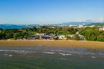 Aerial View at Tanjung Aru Beach in Kota Kinabalu, Sabah, Malaysia