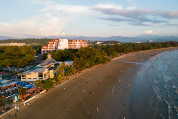 Aerial View at Tanjung Aru Beach in Kota Kinabalu, Sabah, Malaysia