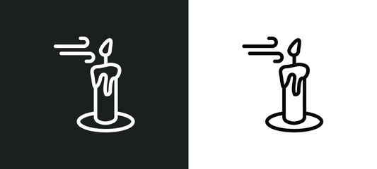 blowing candle icon isolated in white and black colors. blowing candle outline vector icon from party collection for web, mobile apps and ui.