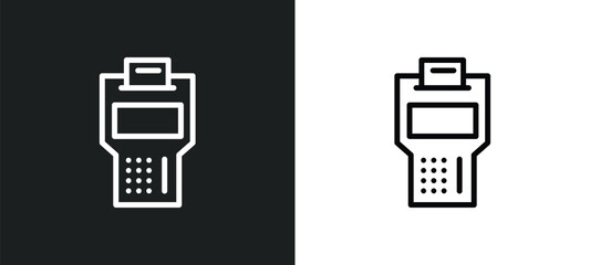 point of service icon isolated in white and black colors. point of service outline vector icon from payment collection for web, mobile apps and ui.