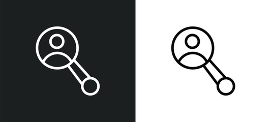 people searcher icon isolated in white and black colors. people searcher outline vector icon from people collection for web, mobile apps and ui.