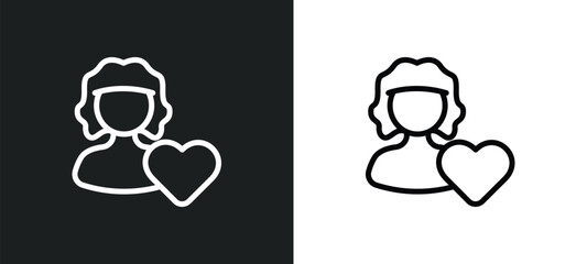 girlfriends icon isolated in white and black colors. girlfriends outline vector icon from people collection for web, mobile apps and ui.