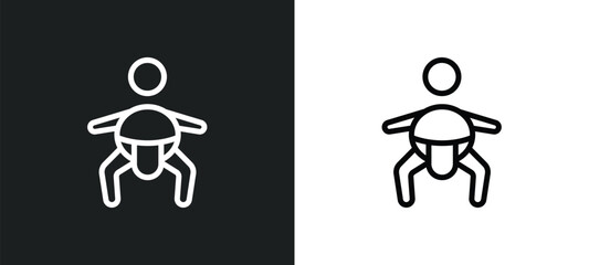 rikishi icon isolated in white and black colors. rikishi outline vector icon from people collection for web, mobile apps and ui.