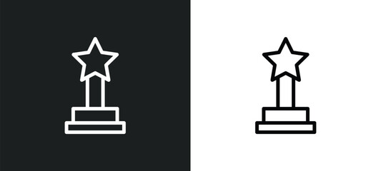 Fototapeta premium award icon isolated in white and black colors. award outline vector icon from people skills collection for web, mobile apps and ui.