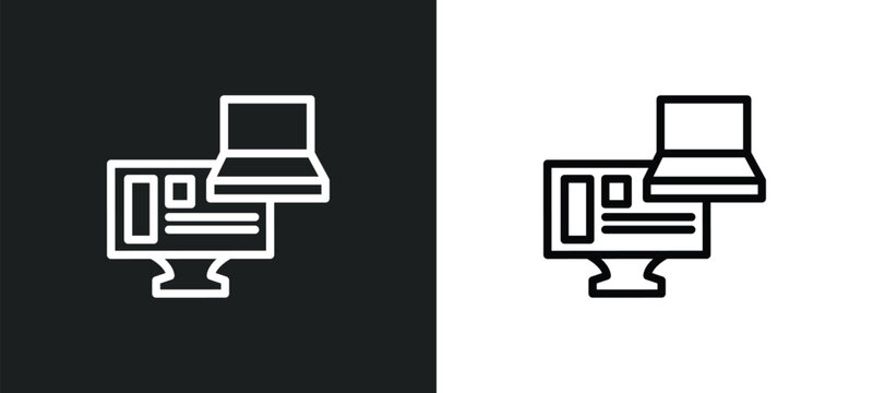 adaptive layout icon isolated in white and black colors. adaptive layout outline vector icon from programming collection for web, mobile apps and ui.