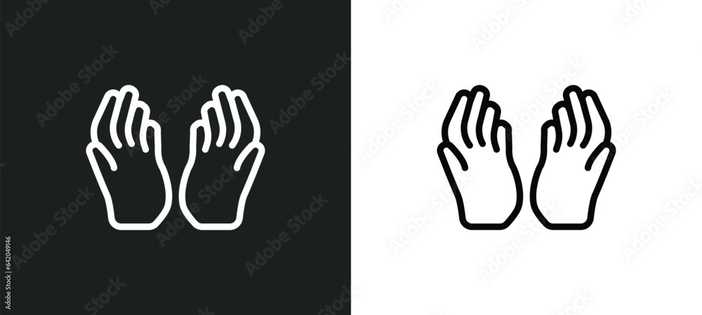 Wall mural dua hands icon isolated in white and black colors. dua hands outline vector icon from religion colle - Wall murals