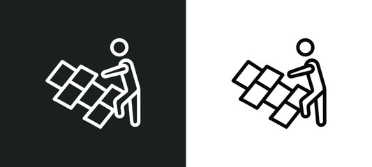 people playing hopscotch icon isolated in white and black colors. people playing hopscotch outline vector icon from recreational games collection for web, mobile apps and ui.