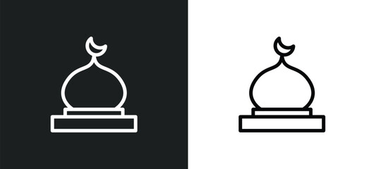 mosque domes icon isolated in white and black colors. mosque domes outline vector icon from religion collection for web, mobile apps and ui.