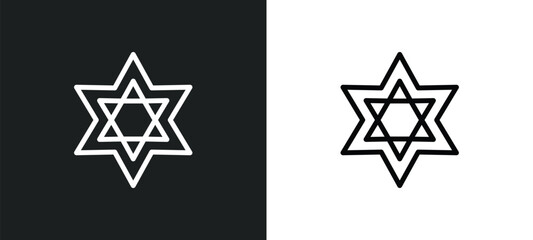 star of david icon isolated in white and black colors. star of david outline vector icon from religion collection for web, mobile apps and ui.