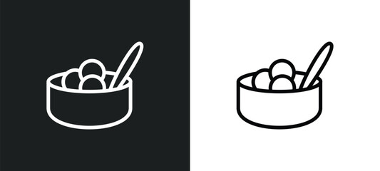 matzo ball soup icon isolated in white and black colors. matzo ball soup outline vector icon from religion collection for web, mobile apps and ui.