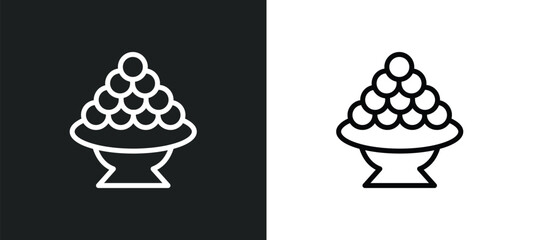 laddu icon isolated in white and black colors. laddu outline vector icon from religion collection for web, mobile apps and ui.