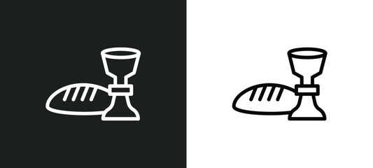 communion icon isolated in white and black colors. communion outline vector icon from religion collection for web, mobile apps and ui.