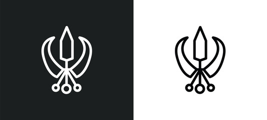 hinduism icon isolated in white and black colors. hinduism outline vector icon from religion collection for web, mobile apps and ui.