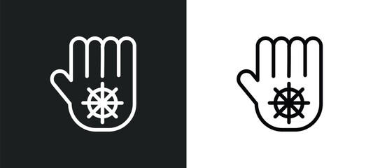 jainism icon isolated in white and black colors. jainism outline vector icon from religion collection for web, mobile apps and ui.