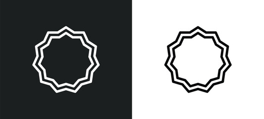 bahai icon isolated in white and black colors. bahai outline vector icon from religion collection for web, mobile apps and ui.