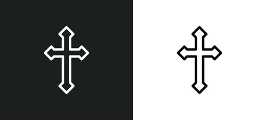 Fototapeta premium christian icon isolated in white and black colors. christian outline vector icon from religion collection for web, mobile apps and ui.