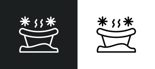 snow paradise? icon isolated in white and black colors. snow paradise? outline vector icon from sauna collection for web, mobile apps and ui.
