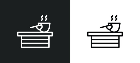 turkish bath icon isolated in white and black colors. turkish bath outline vector icon from sauna collection for web, mobile apps and ui.