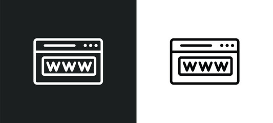 domain registration icon isolated in white and black colors. domain registration outline vector icon from search engine optimization collection for web, mobile apps and ui.