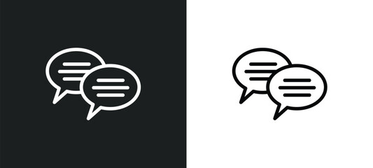 speech bubbles icon isolated in white and black colors. speech bubbles outline vector icon from search engine optimization collection for web, mobile apps and ui.
