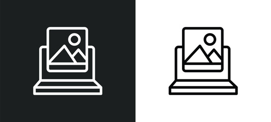 image icon isolated in white and black colors. image outline vector icon from search engine optimization collection for web, mobile apps and ui.