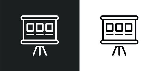 whiteboard icon isolated in white and black colors. whiteboard outline vector icon from seo & web collection for web, mobile apps and ui.