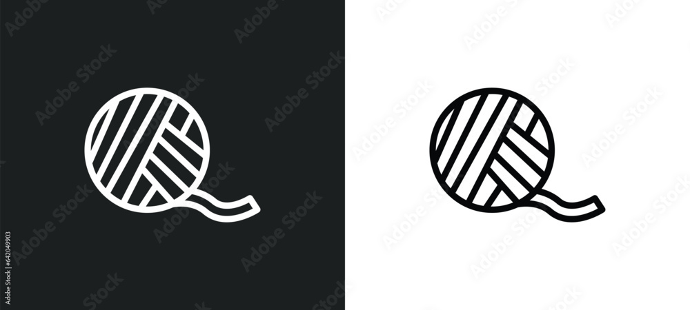 Wall mural wool ball icon isolated in white and black colors. wool ball outline vector icon from sew collection for web, mobile apps and ui.