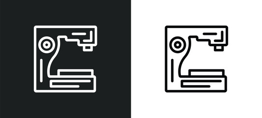 sewing clip art icon isolated in white and black colors. sewing clip art outline vector icon from sew collection for web, mobile apps and ui.