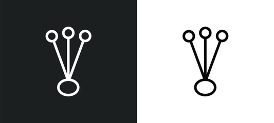 pin sew icon isolated in white and black colors. pin sew outline vector icon from sew collection for web, mobile apps and ui.