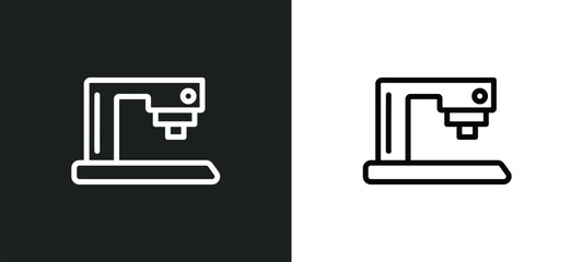 tailoring hine icon isolated in white and black colors. tailoring hine outline vector icon from sew collection for web, mobile apps and ui.