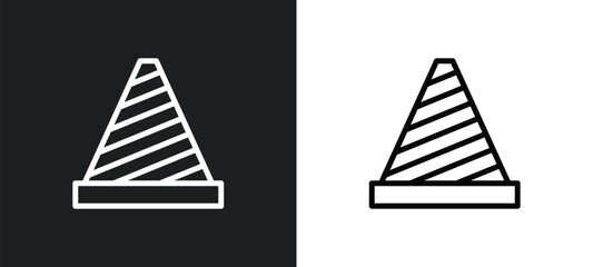 traffic cones icon isolated in white and black colors. traffic cones outline vector icon from signaling collection for web, mobile apps and ui.