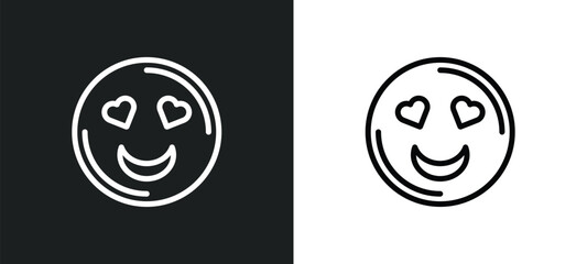 love smile icon isolated in white and black colors. love smile outline vector icon from smileys collection for web, mobile apps and ui.
