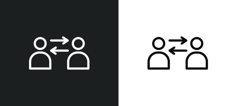partner icon isolated in white and black colors. partner outline vector icon from social media marketing collection for web, mobile apps and ui.