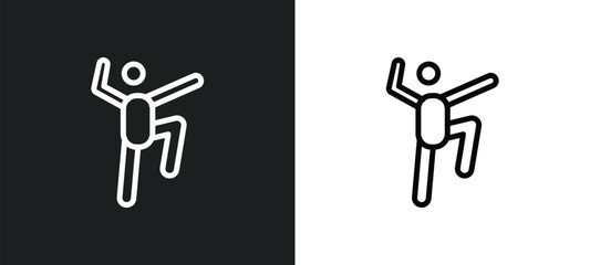 kung fu icon isolated in white and black colors. kung fu outline vector icon from sport collection for web, mobile apps and ui.