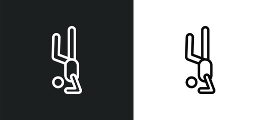 tumbling icon isolated in white and black colors. tumbling outline vector icon from sport collection for web, mobile apps and ui.