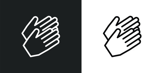 clap icon isolated in white and black colors. clap outline vector icon from startup stategy and collection for web, mobile apps and ui.